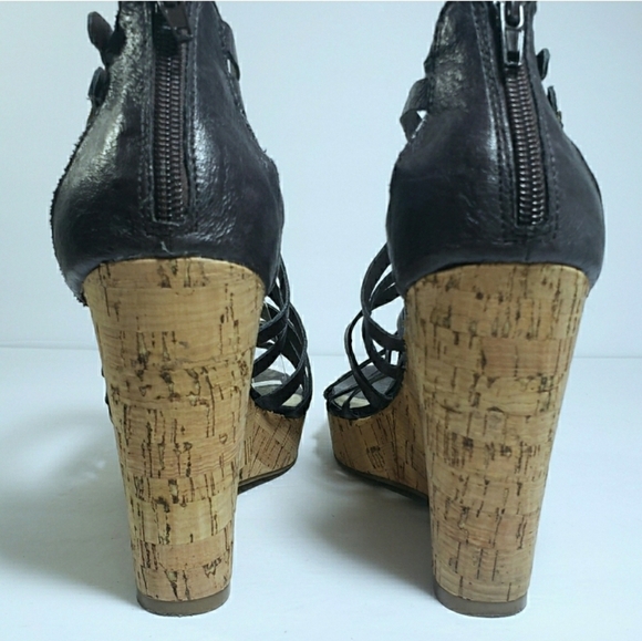 Steve Madden Leather Gladiator Wedge Heel Platform Sandals - Picture 5 of 7